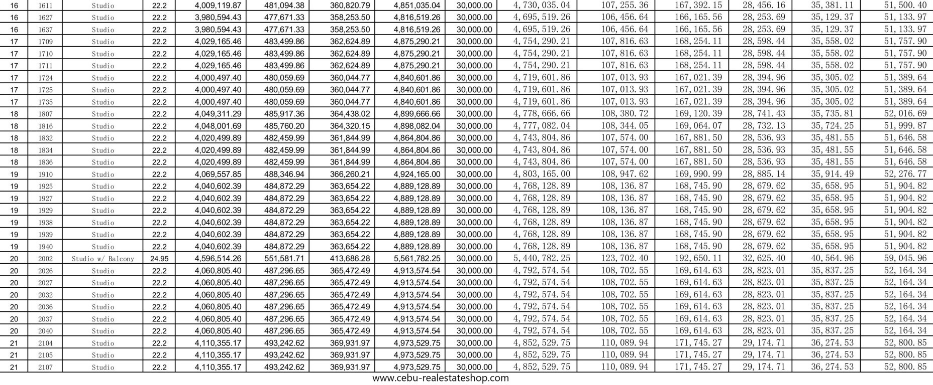 arc tower price list 1